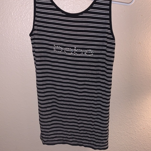 BEBE M sleeveless shirt*Open twist back*Ribbed*Swarovski Crystal Logo - Picture 1 of 6
